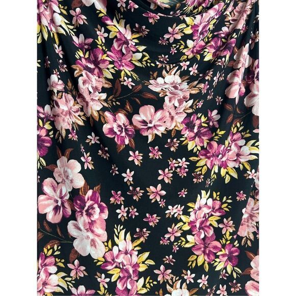 Black Label By Evan-Picone Floral Print Top Size L - Picture 2 of 7